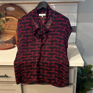 Milly Black and Red Script Blouse